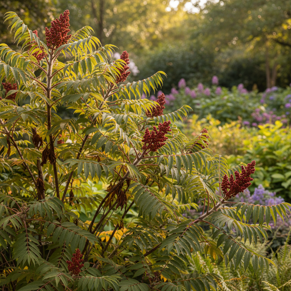 Staghorn Sumac in garden setting