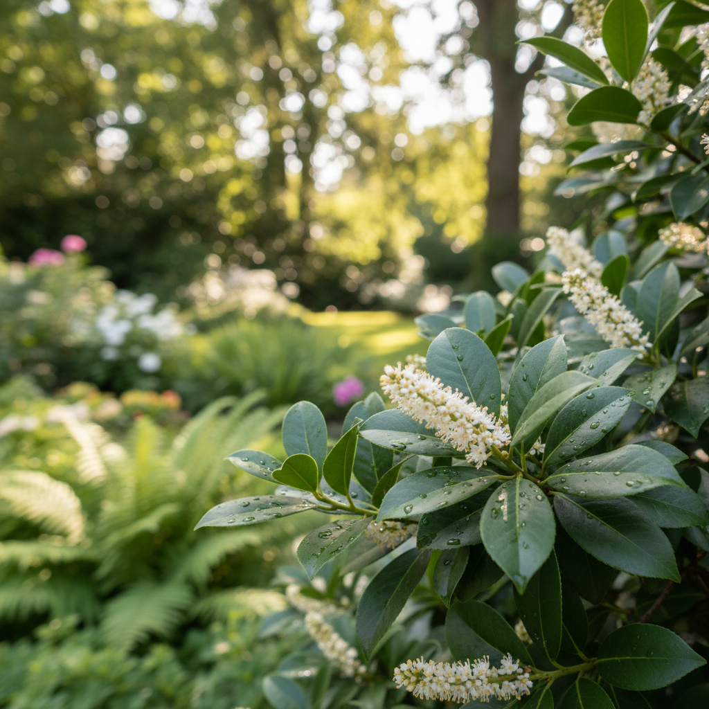 Cherry Laurel in garden setting