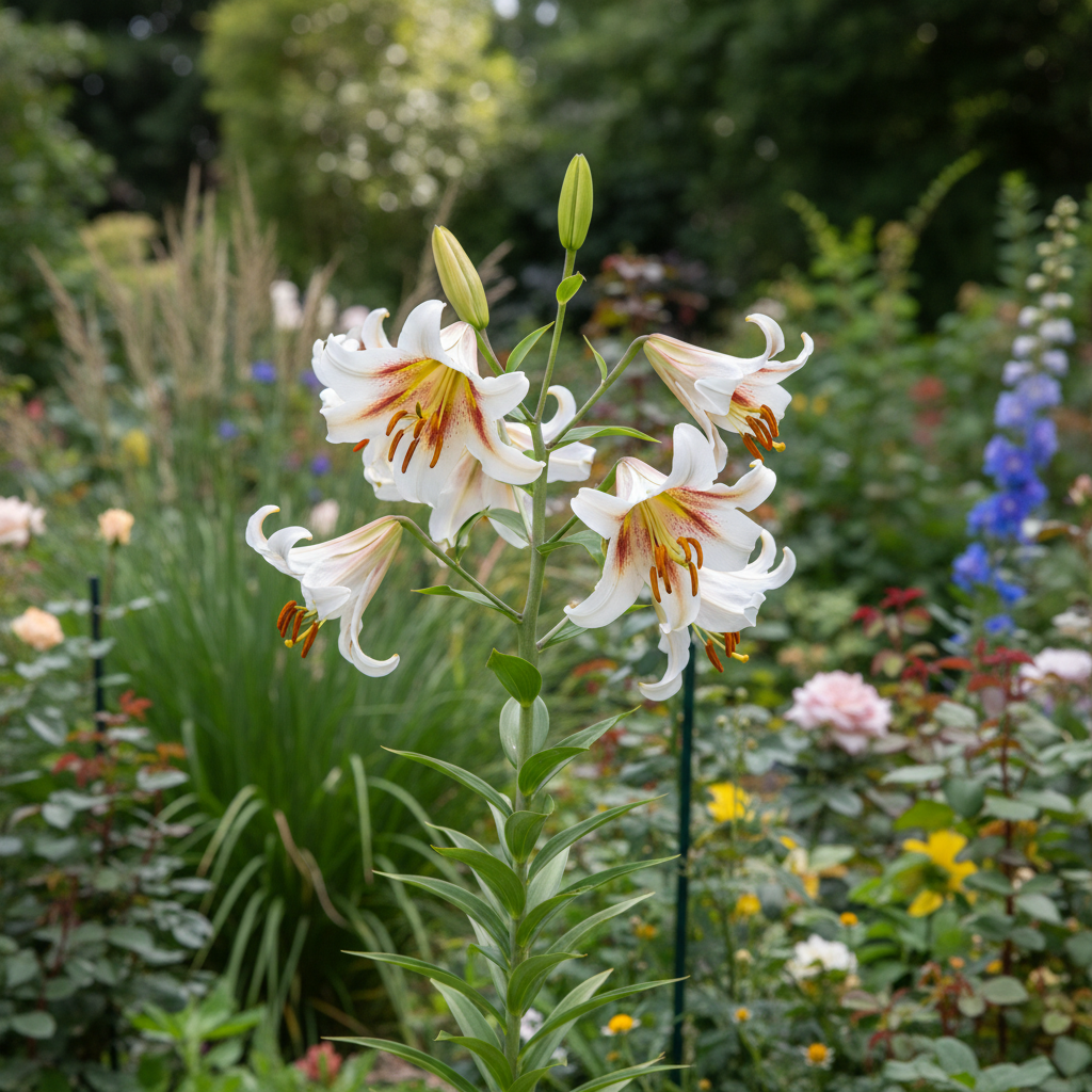 Regal lily; King’s lily in garden setting