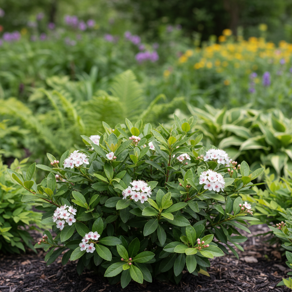 Indian Hawthorn in garden setting