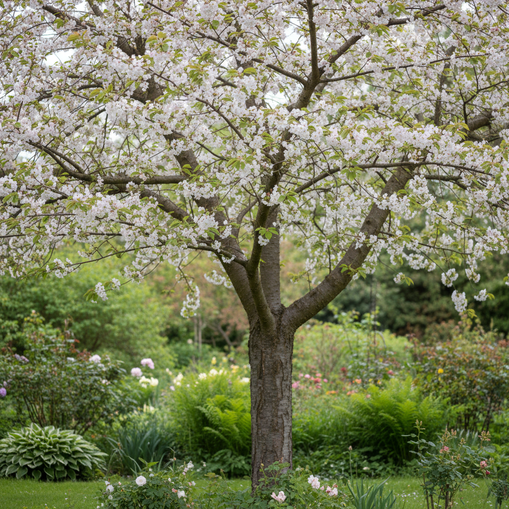 Cherry Tree in garden setting