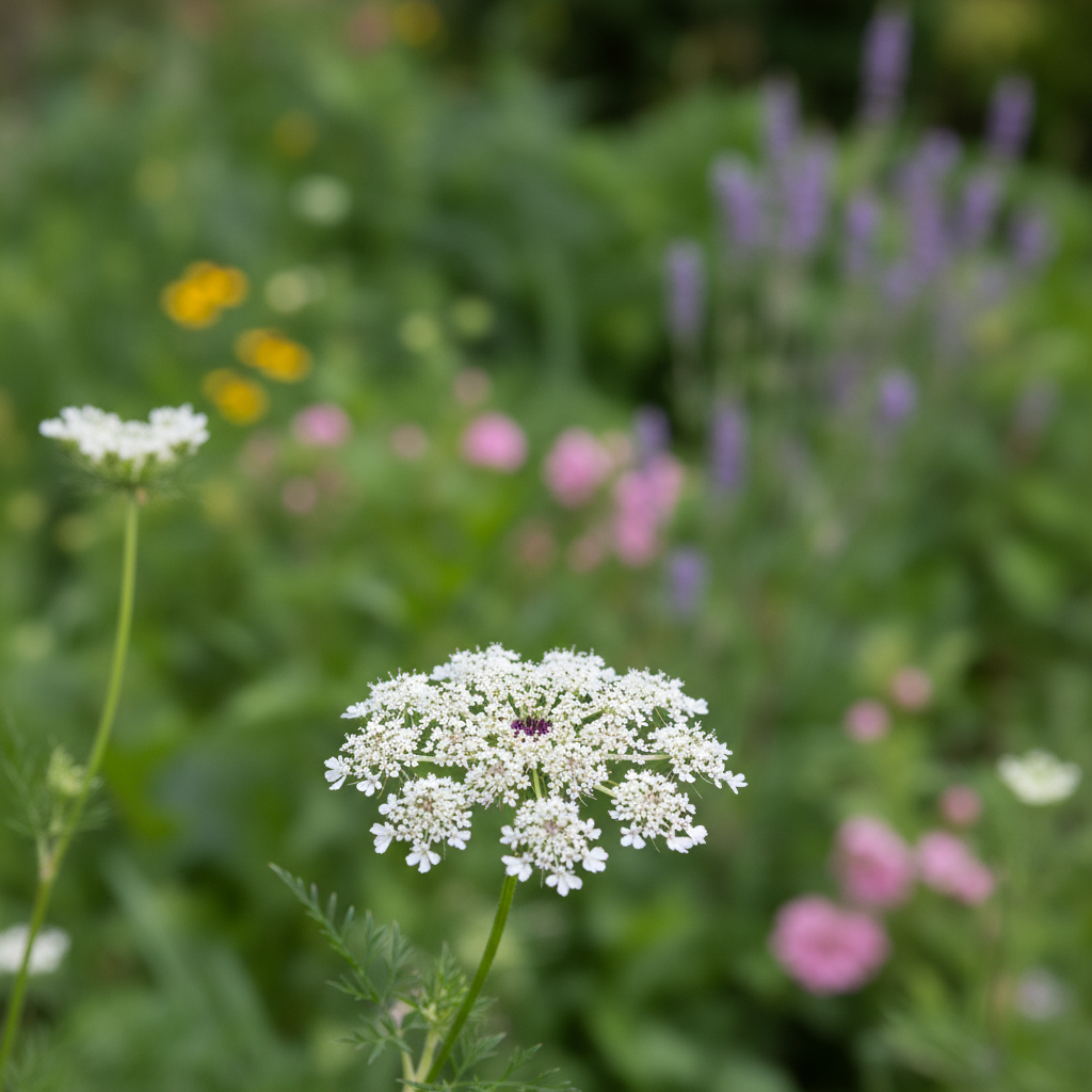 Queen Anne's Lace in garden setting