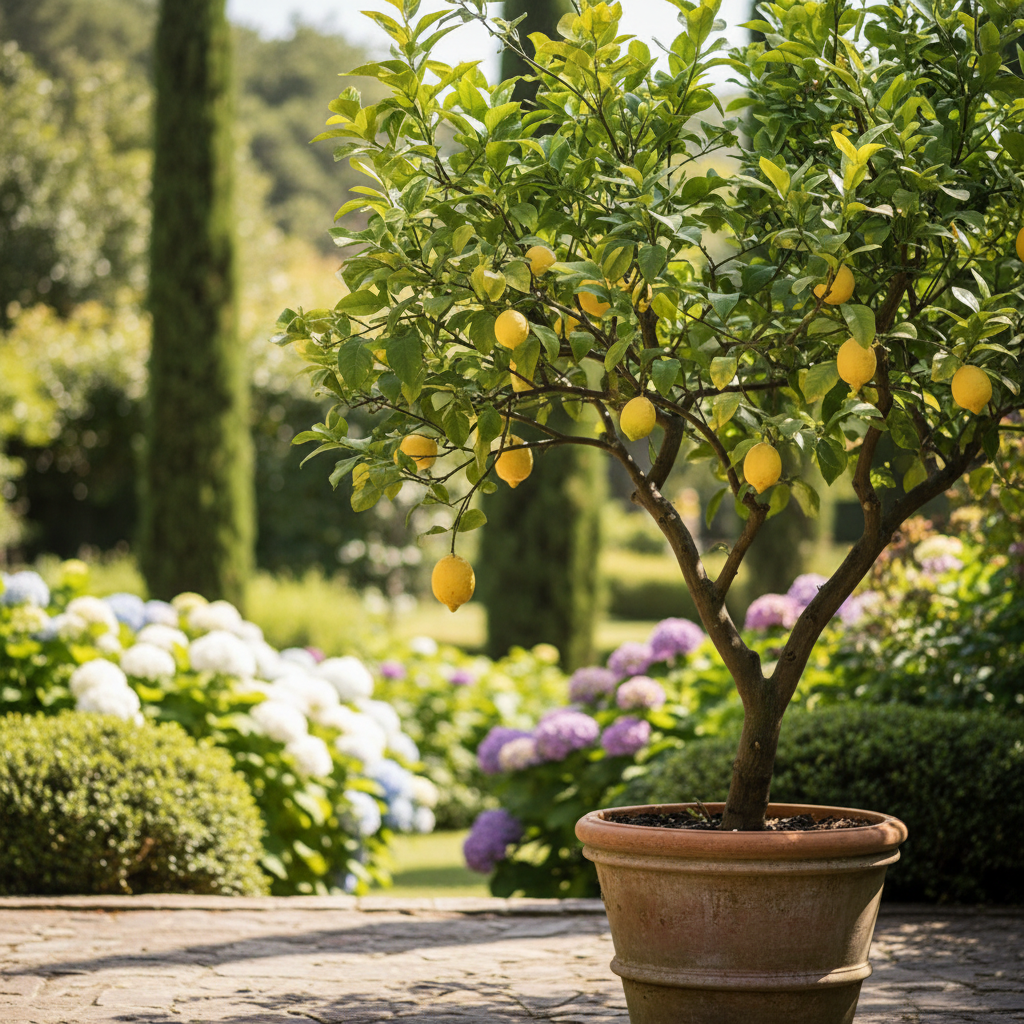 Lemon Tree in garden setting