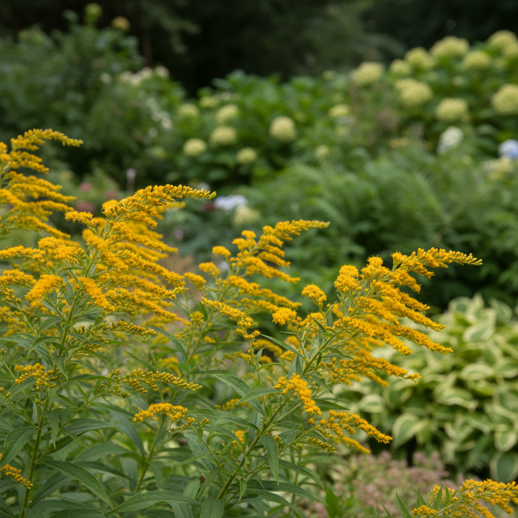 Goldenrod in garden setting