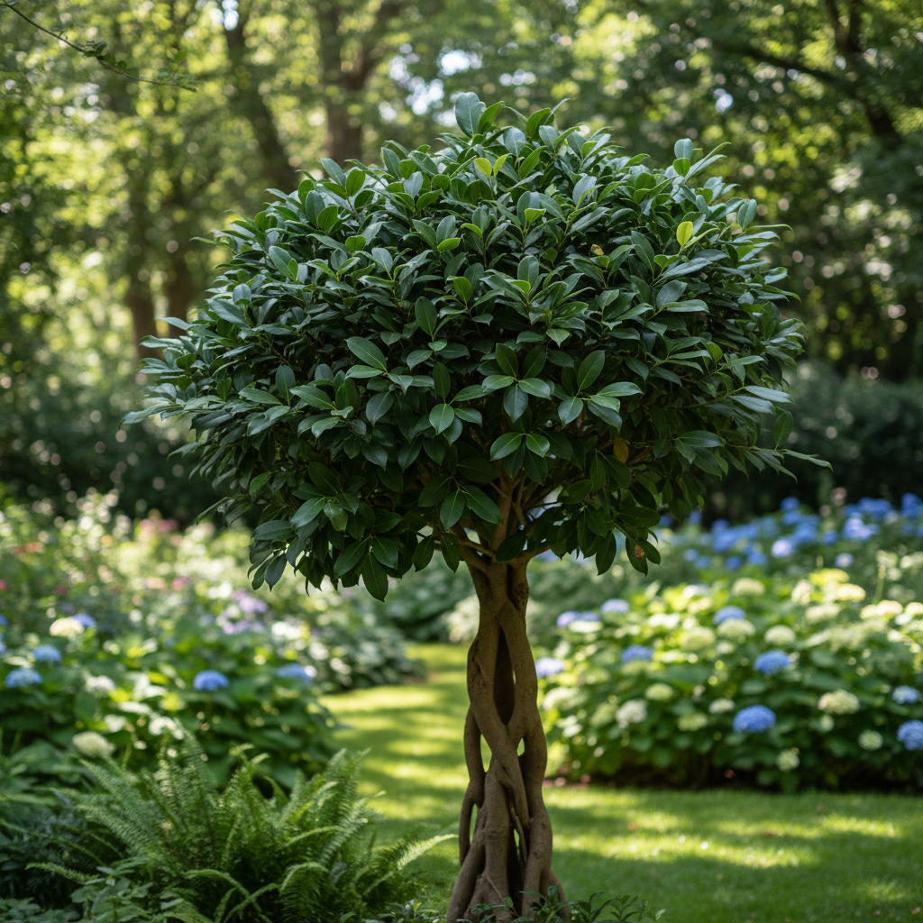 Indian Laurel Fig in garden setting