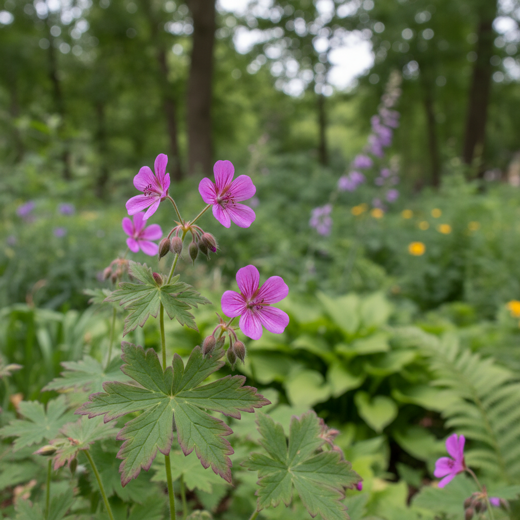 Bloody Cranesbill in garden setting