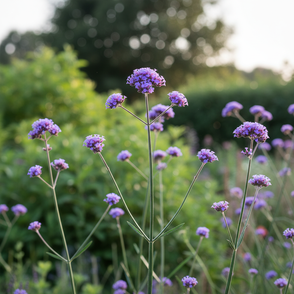 Purple top in garden setting