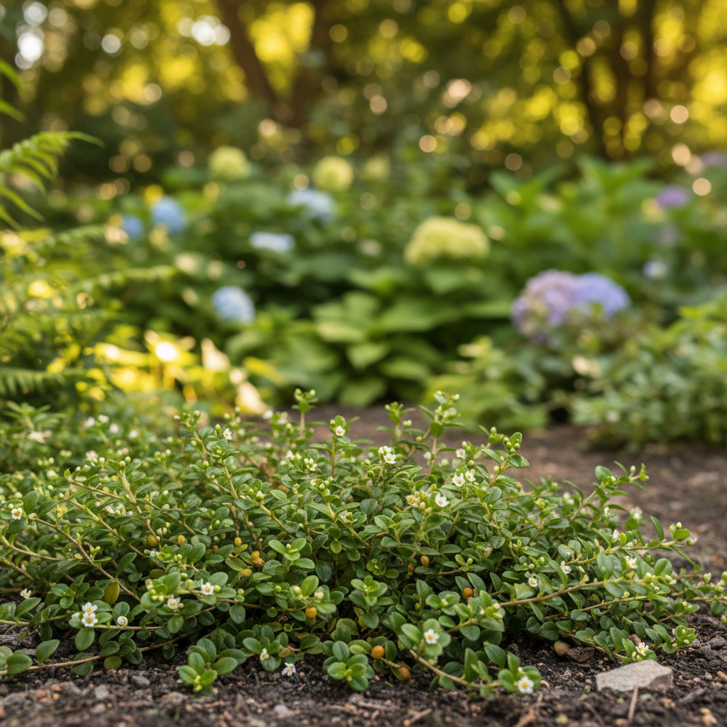 Muehlenbeckia in garden setting