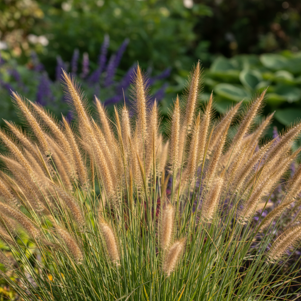 Feather Reed Grass in garden setting