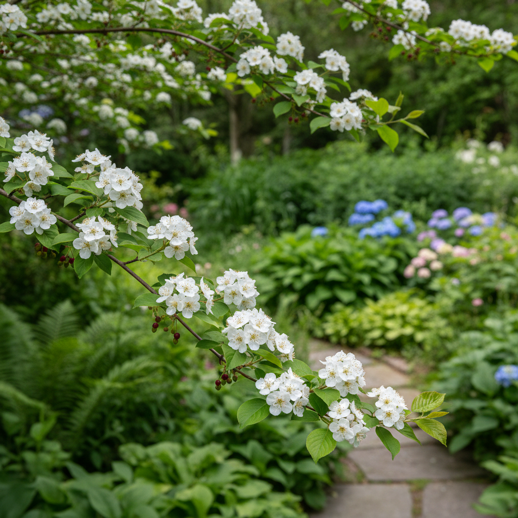 Serviceberry in garden setting