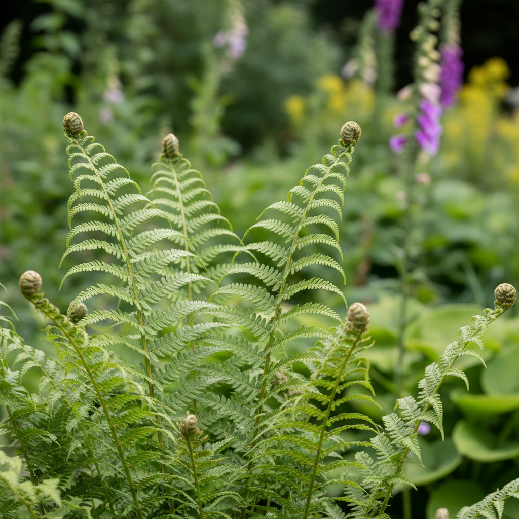 Lady Fern in garden setting