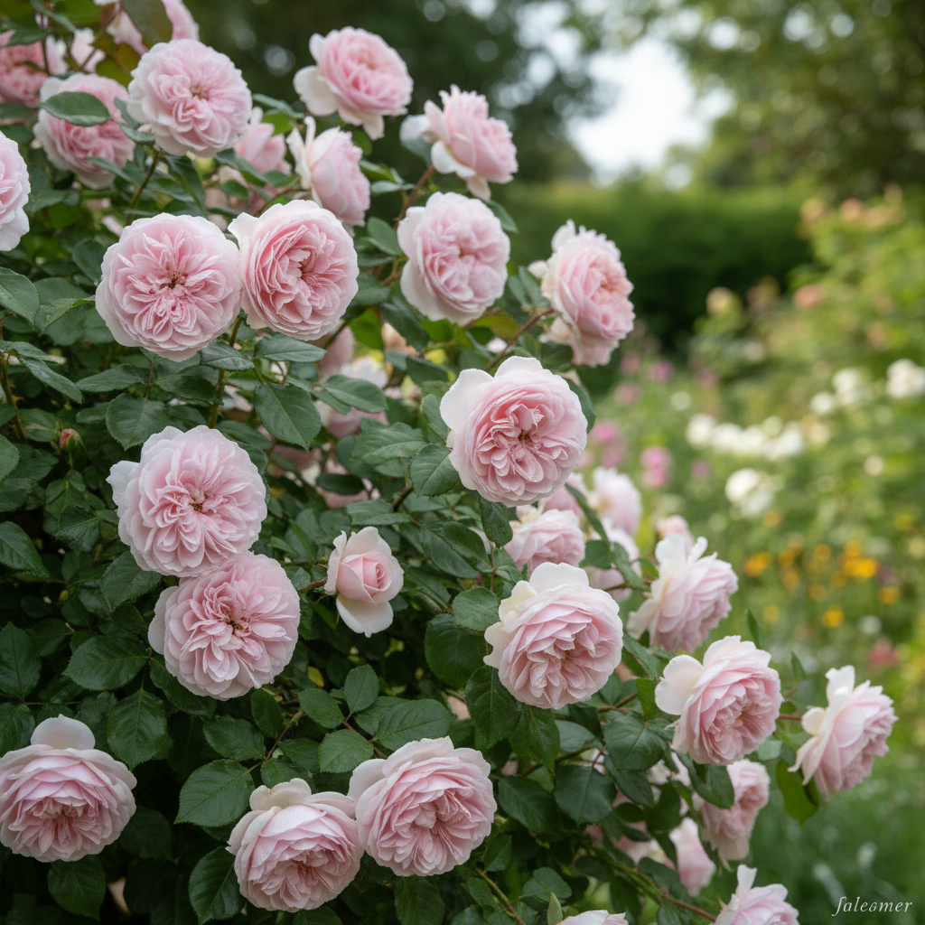 Rose The Generous Gardener in garden setting