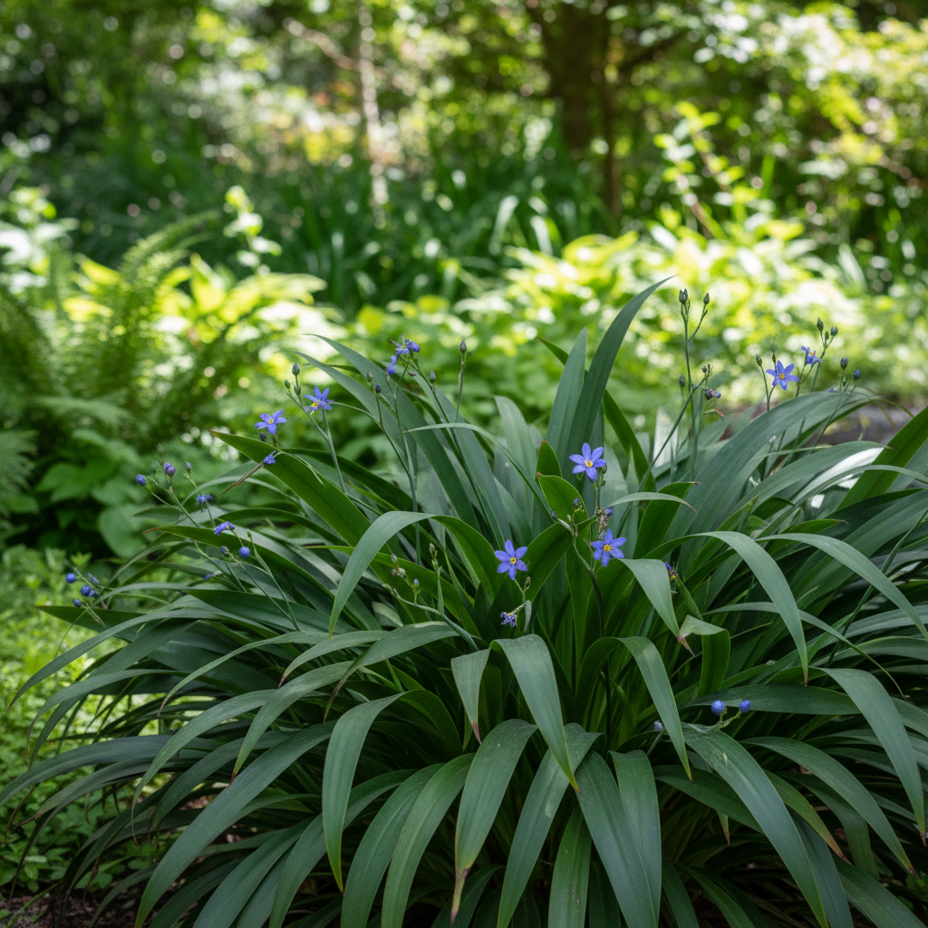 Tasman Flax Lily in garden setting