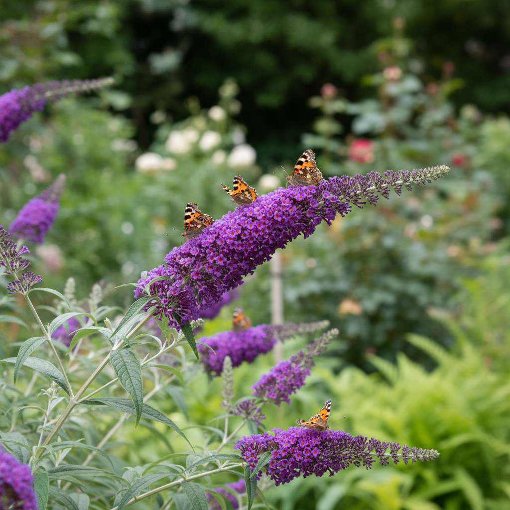 Butterfly Bush in garden setting