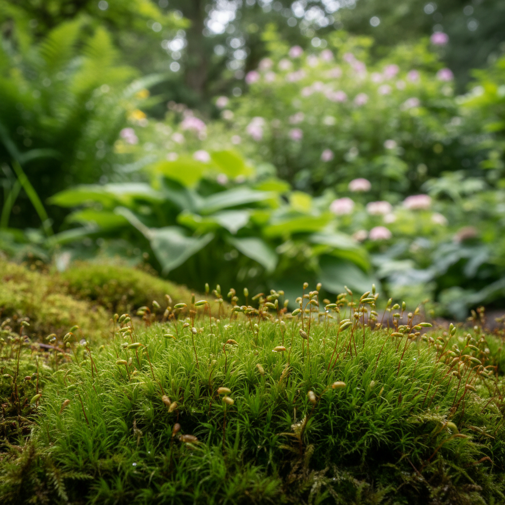 Mosses in garden setting