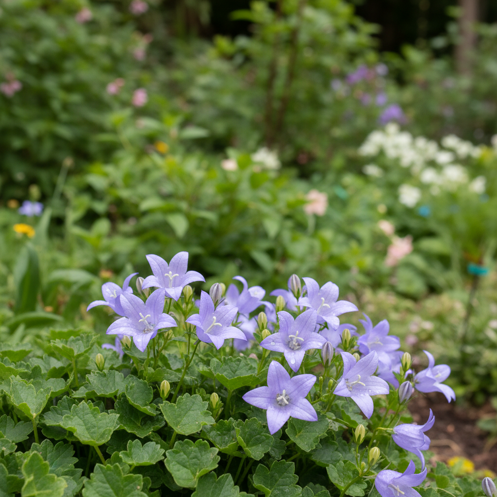 Serbian Bellflower in garden setting