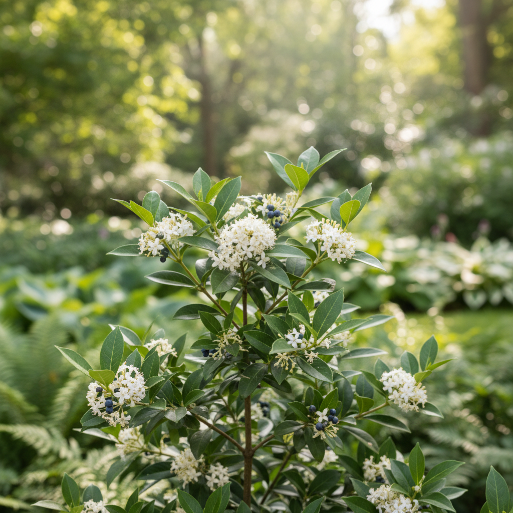 Japanese Privet in garden setting
