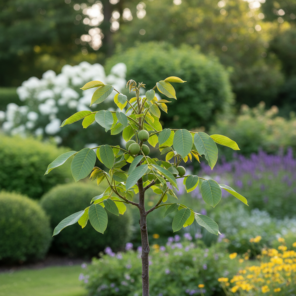 Common Walnut in garden setting