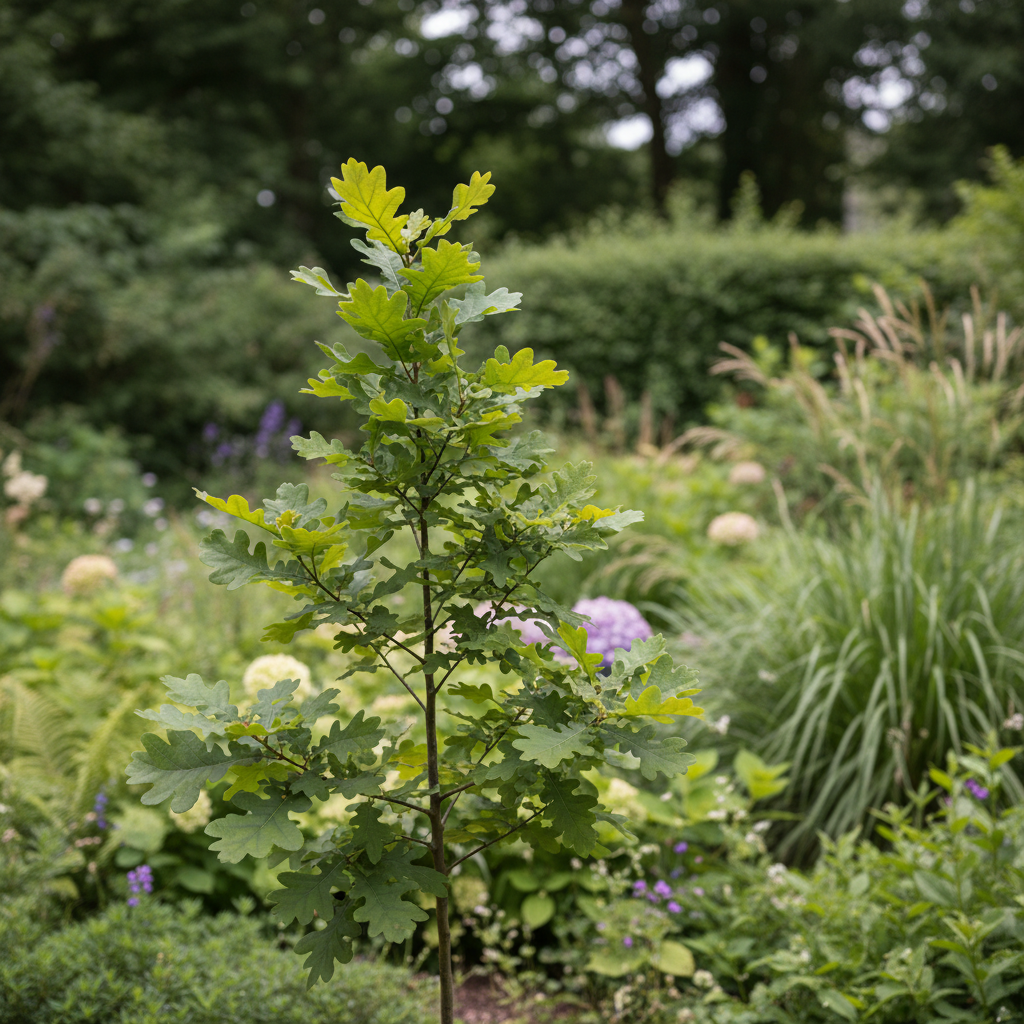 English Oak in garden setting