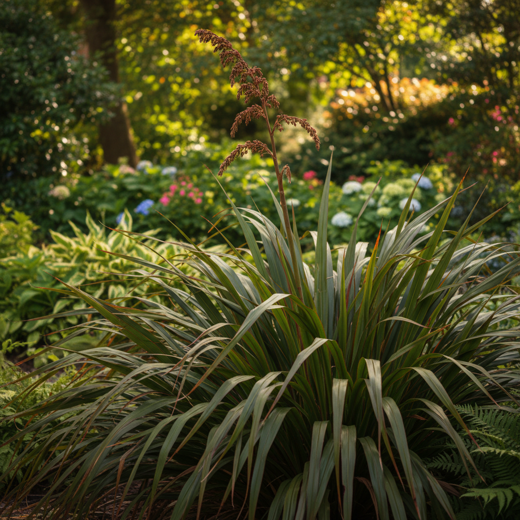 New Zealand Flax in garden setting