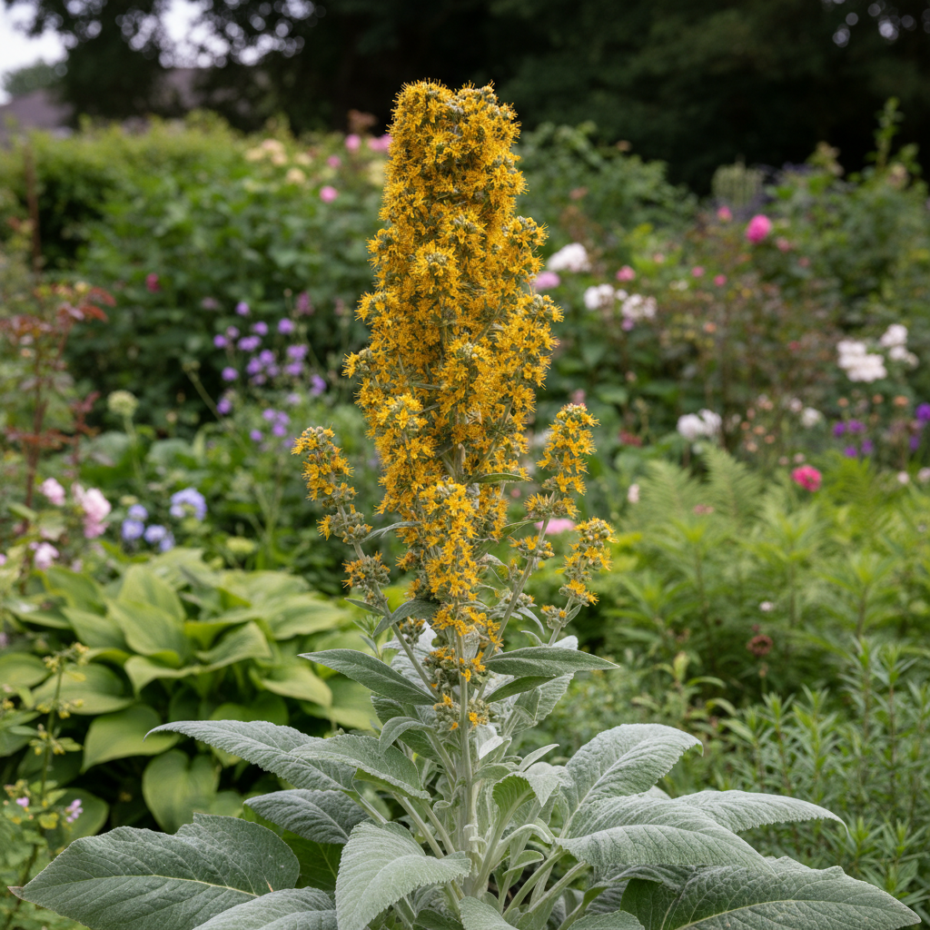 Olympic Mullein in garden setting