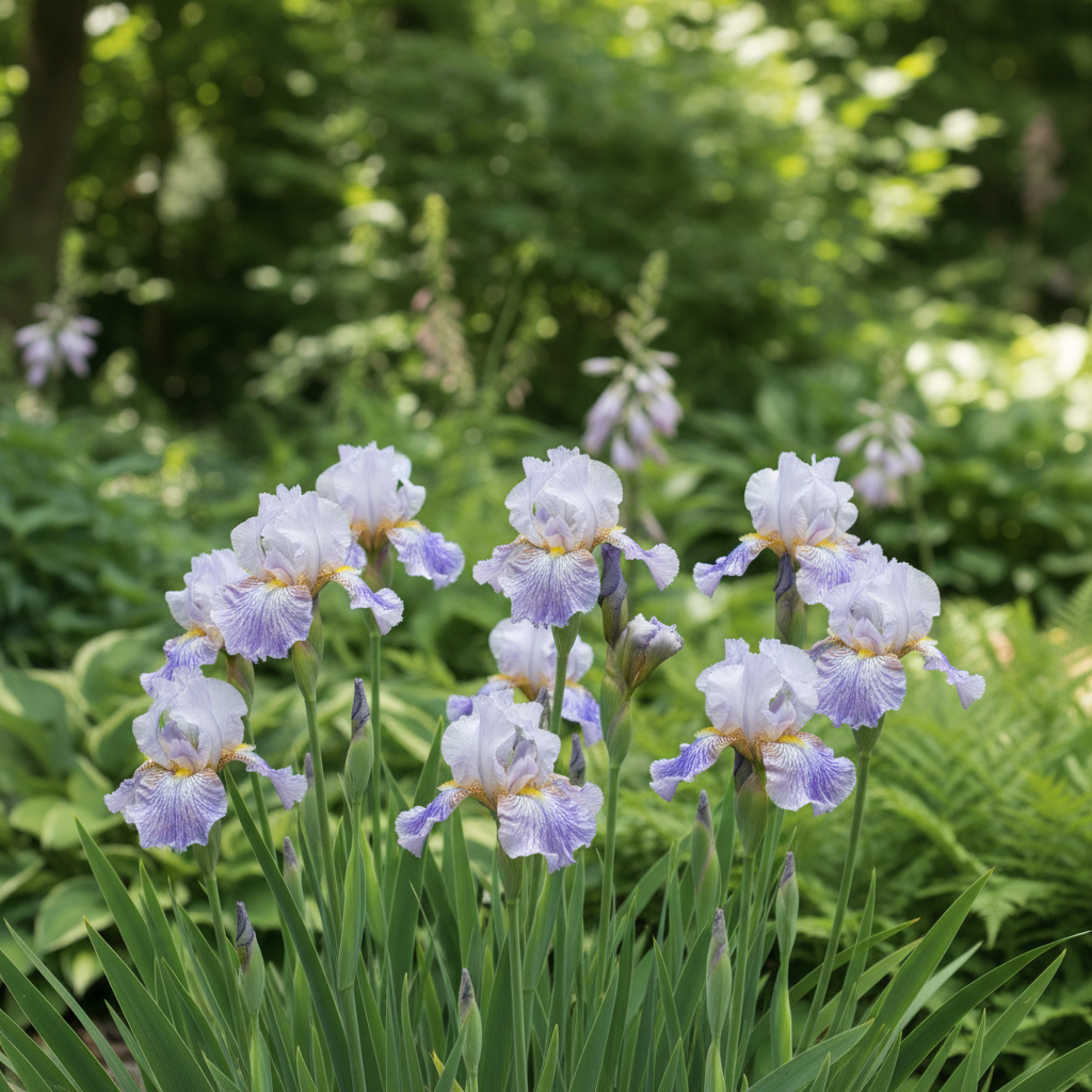 Iris Flight of Butterflies in garden setting