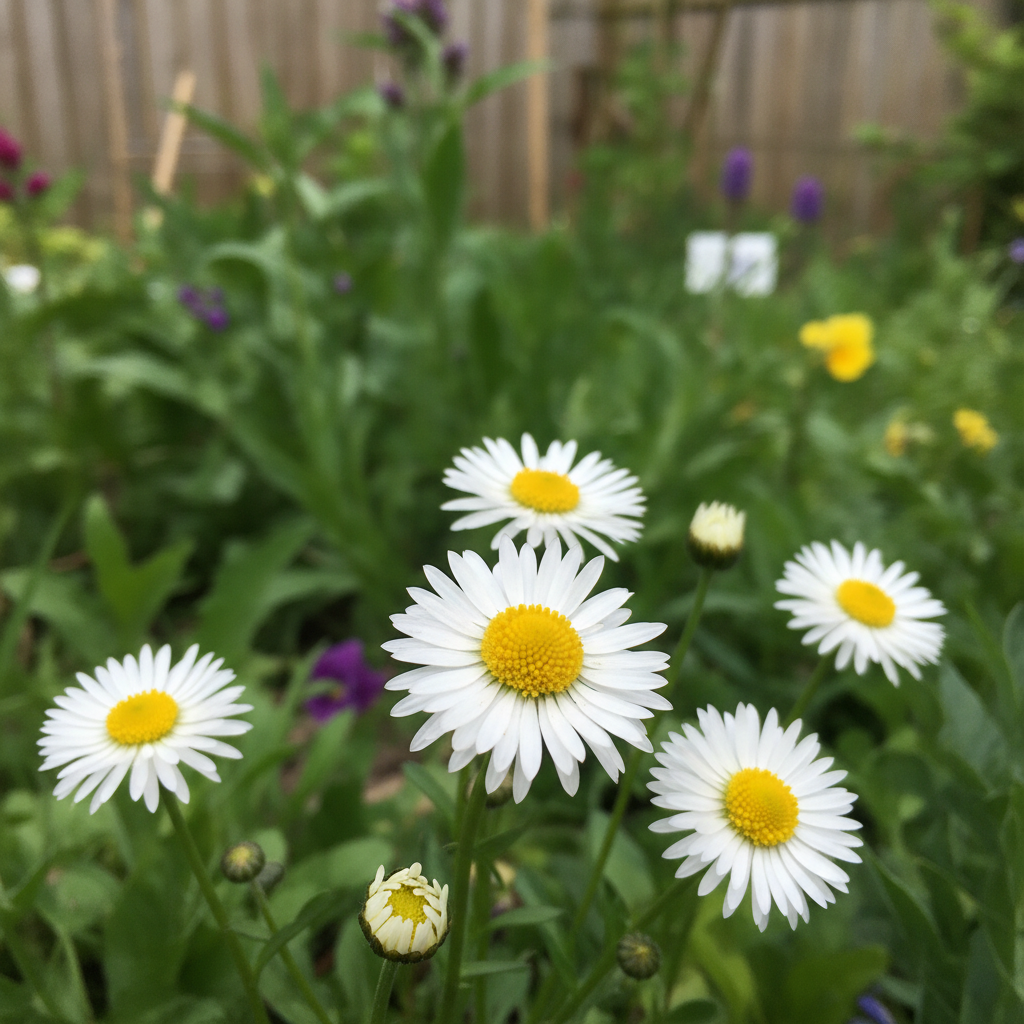 English Daisy in garden setting