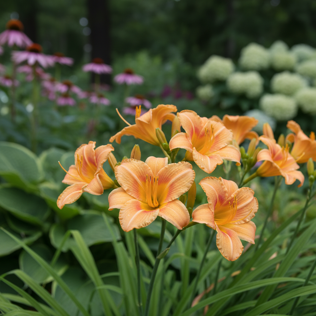 Daylily in garden setting