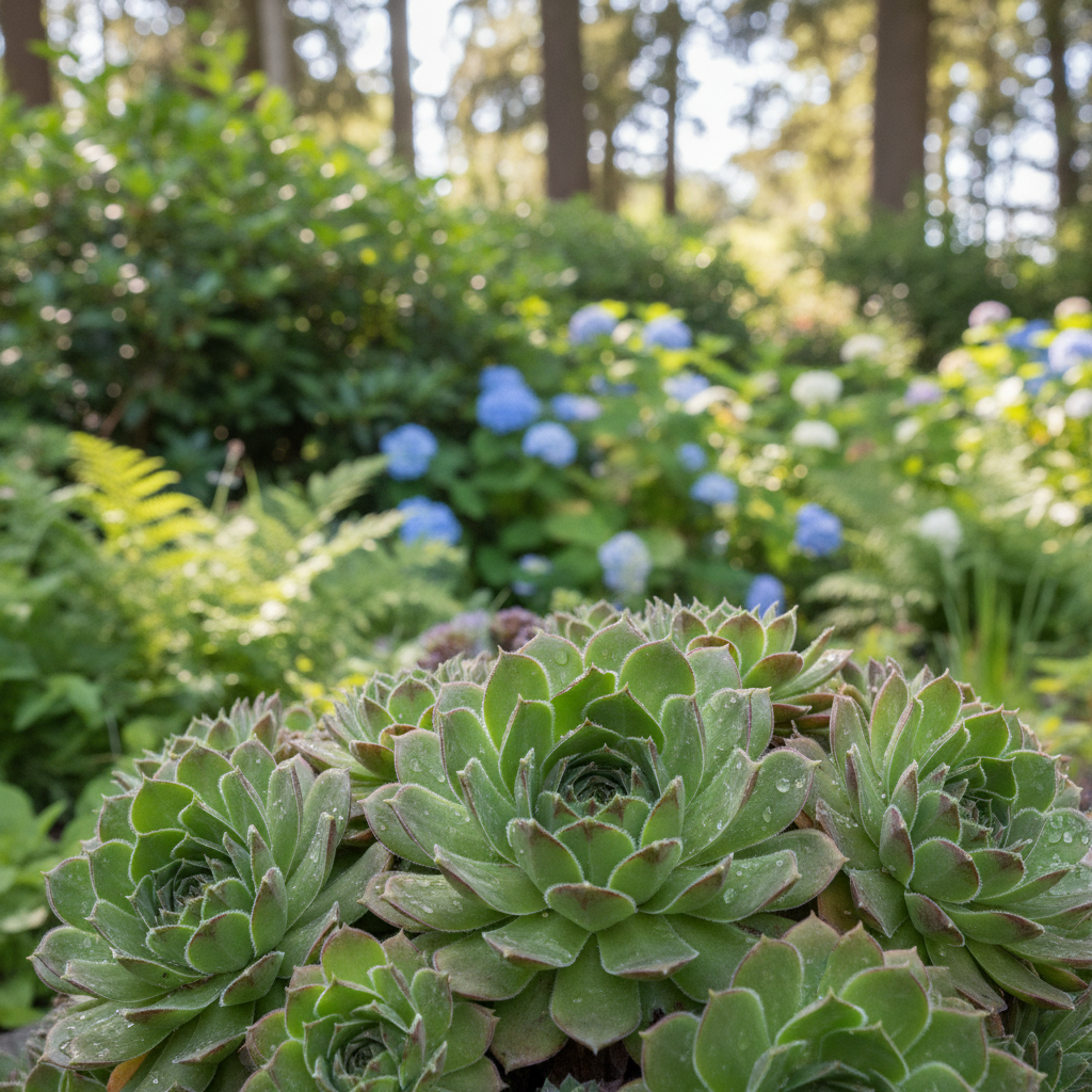 Common Houseleek in garden setting