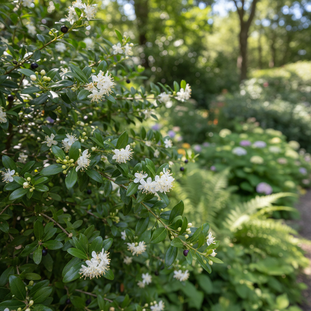 Common Myrtle in garden setting
