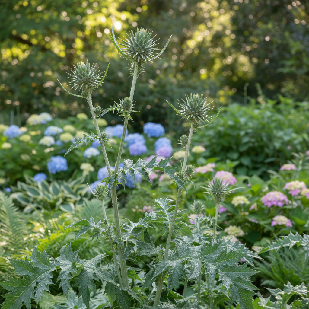 Cardoon in garden setting