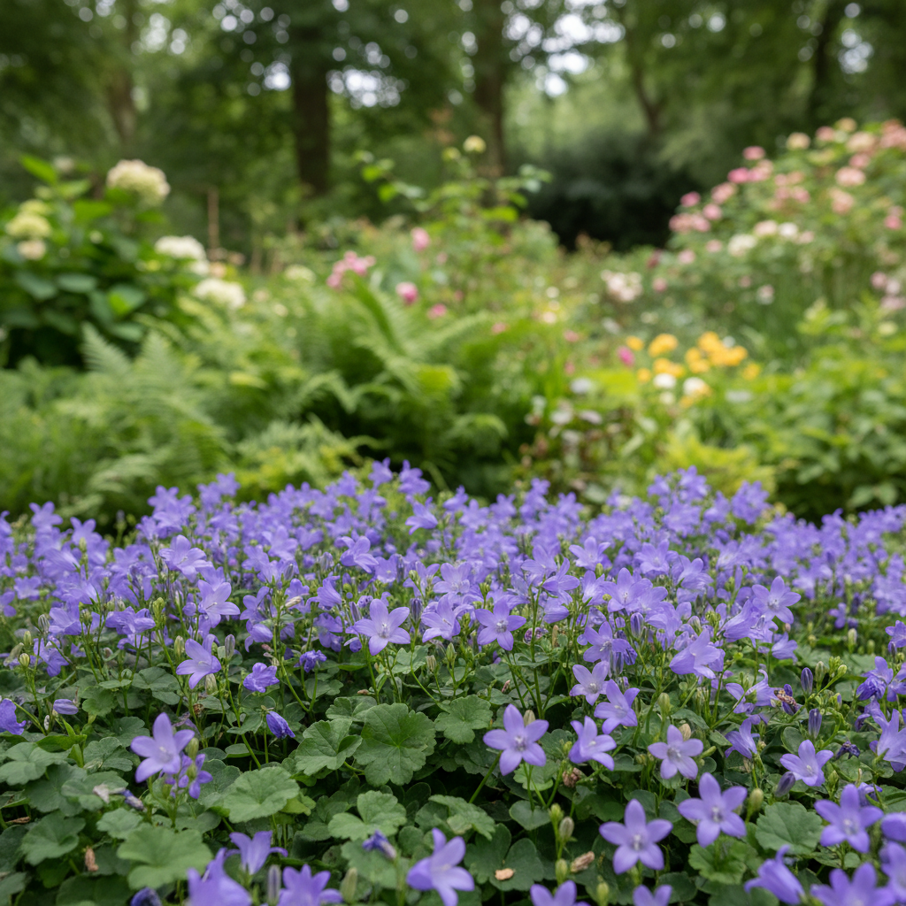 Dalmatian Bellflower in garden setting