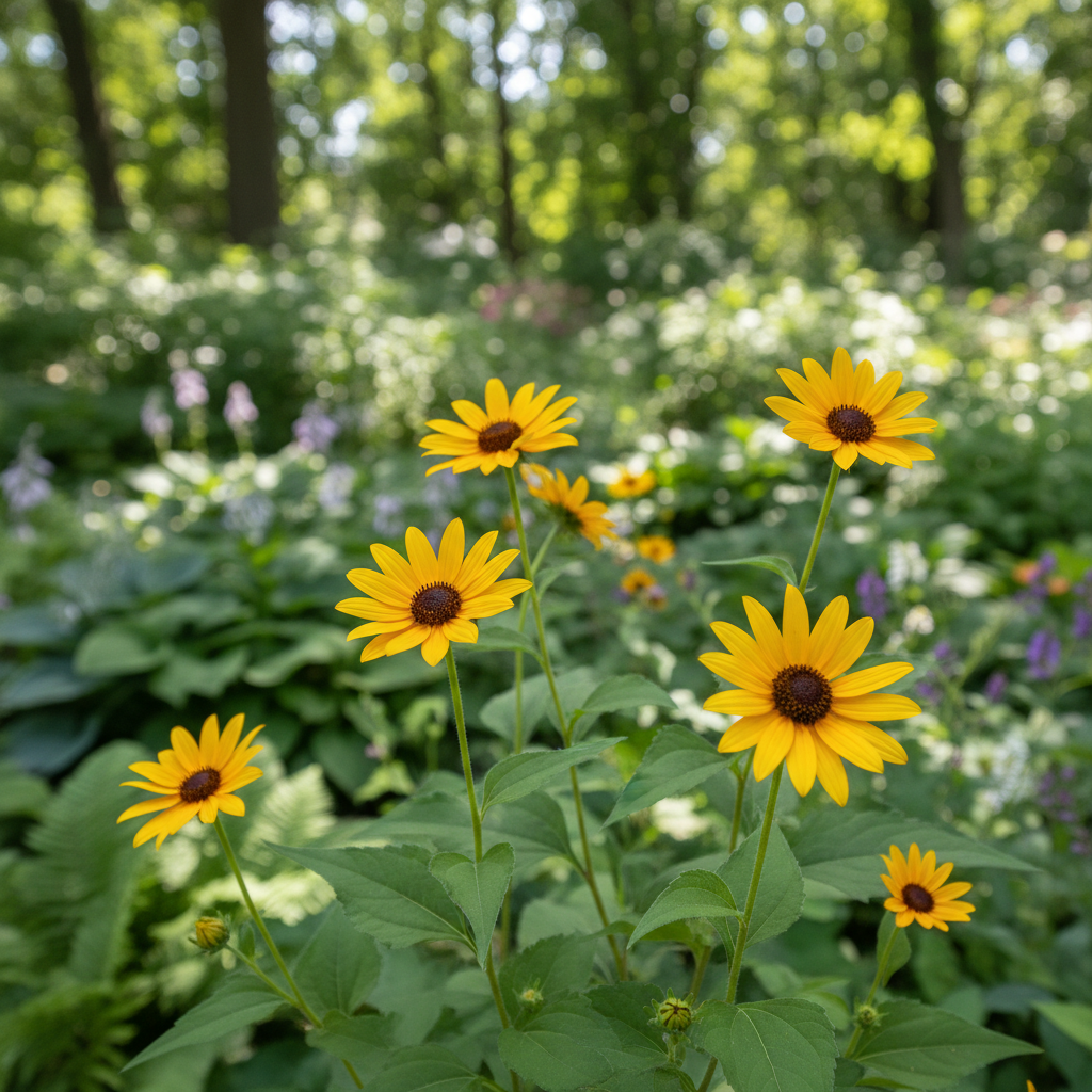 False sunflower in garden setting