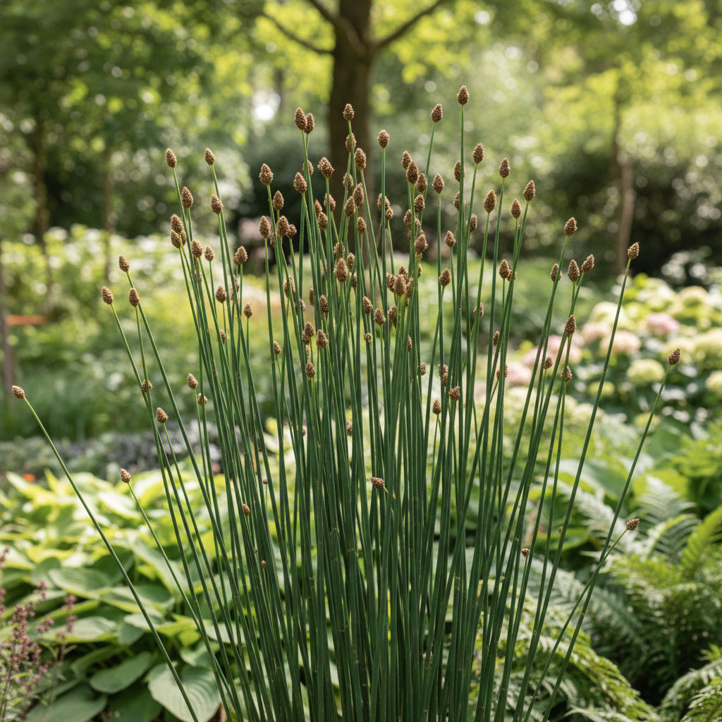 Soft Rush in garden setting
