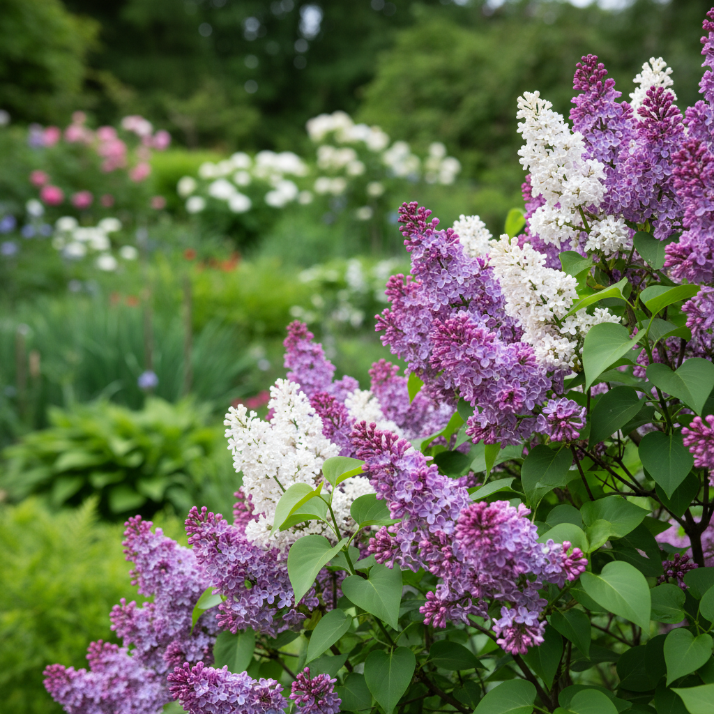 Lilac in garden setting