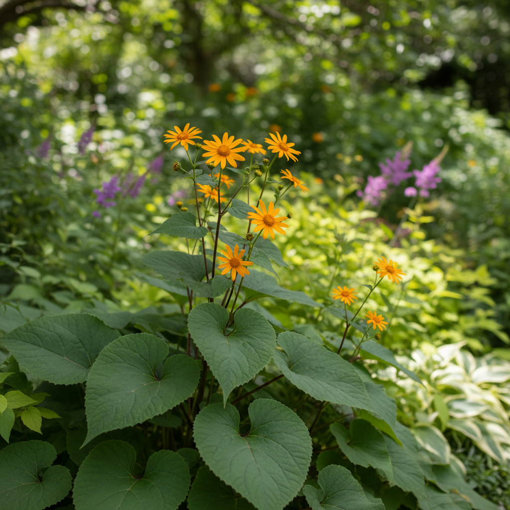 Bigleaf Ligularia in garden setting