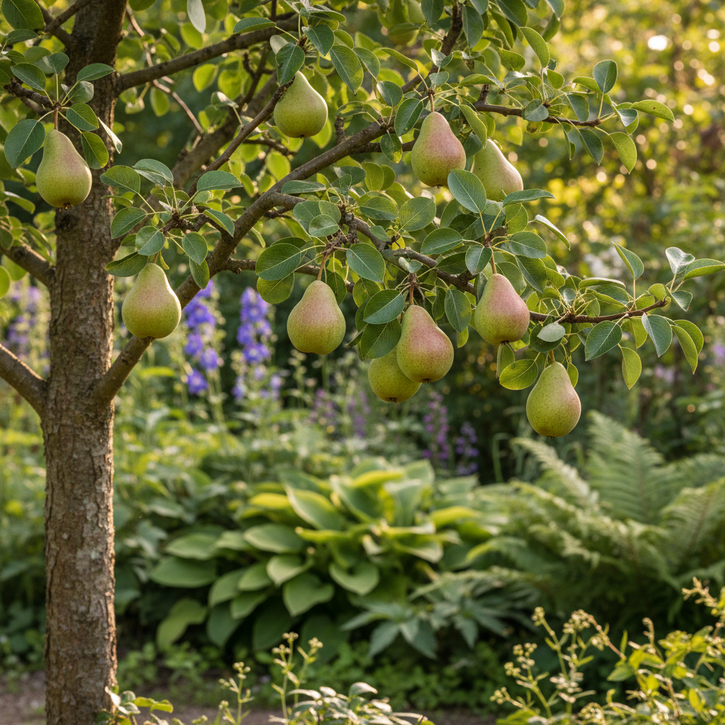 Common Pear in garden setting