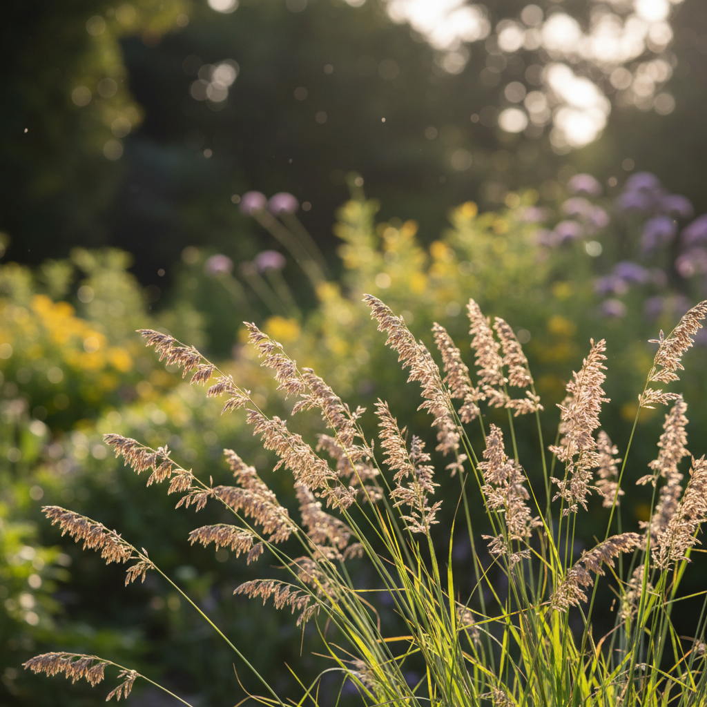 Quaking Grass in garden setting
