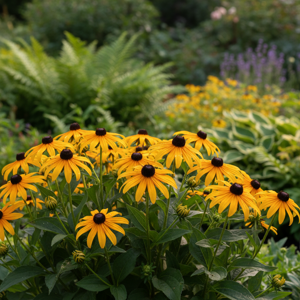 Black-eyed Susan in garden setting