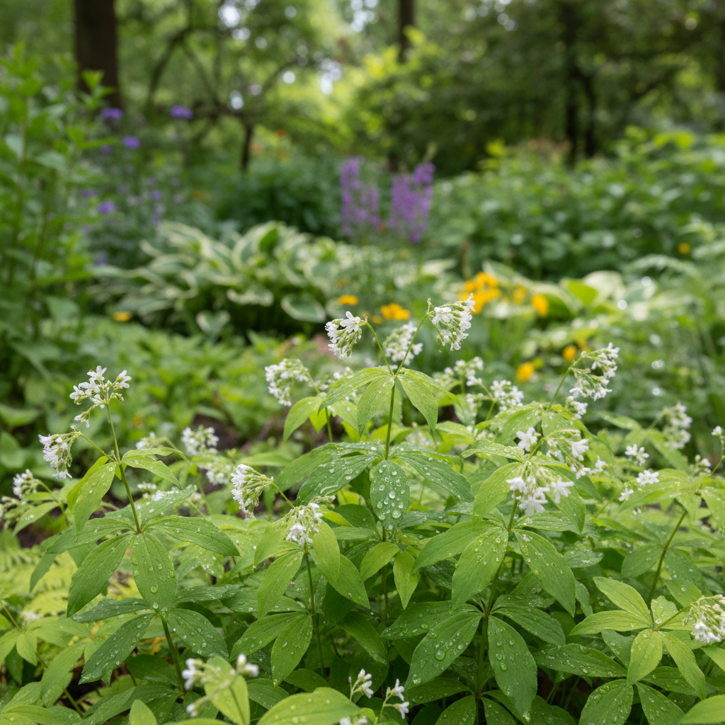 Sweet Woodruff in garden setting