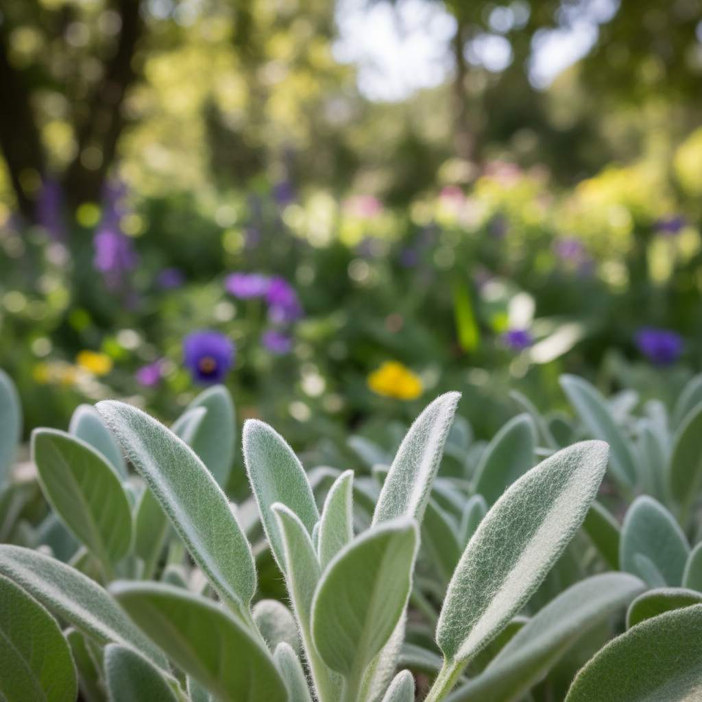 Lamb's Ear in garden setting