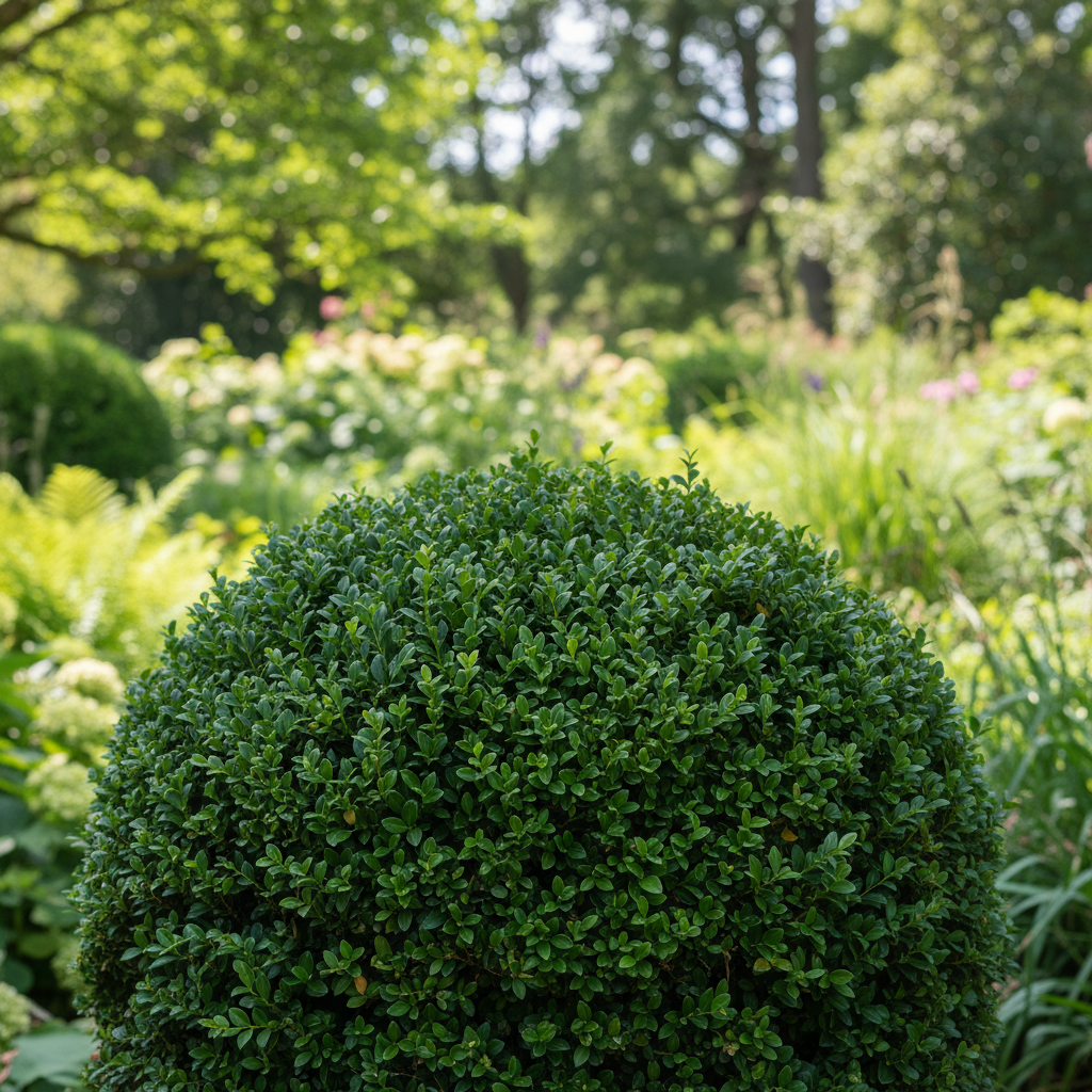 Common Boxwood in garden setting
