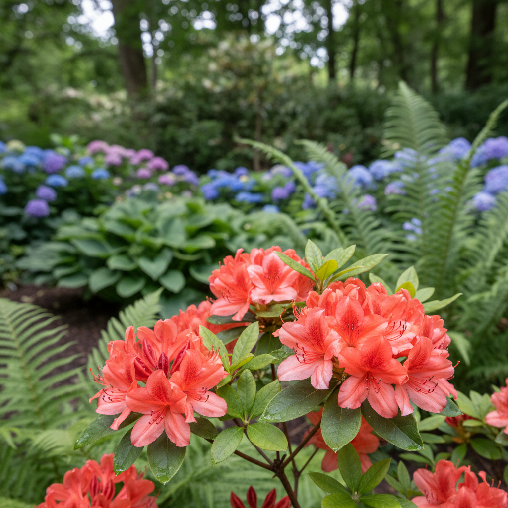 Azalea in garden setting