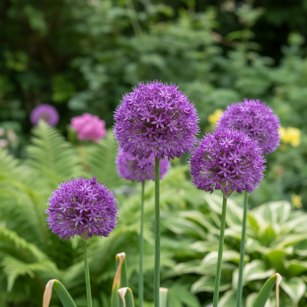 Ornamental Onion in garden setting