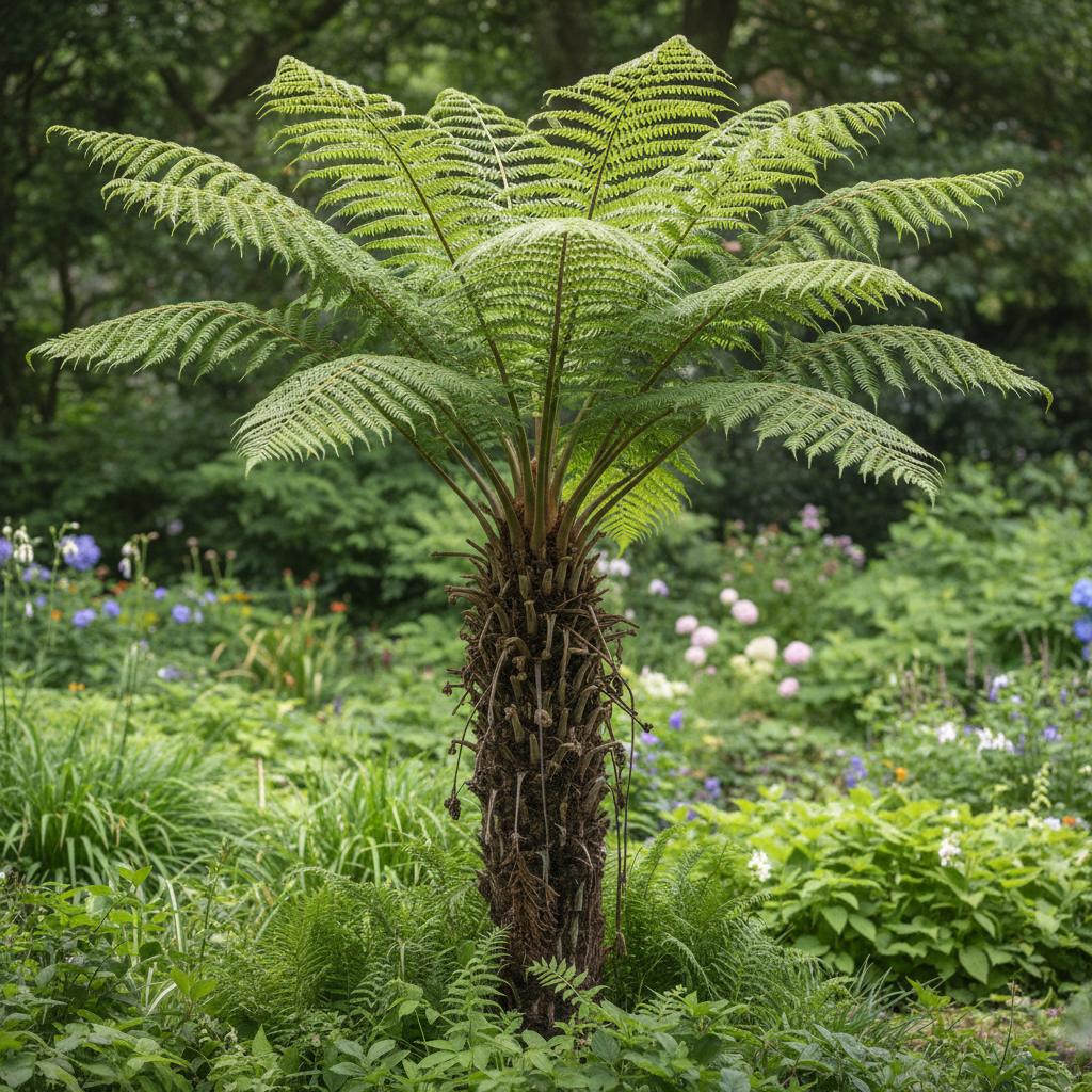 Australian Tree Fern in garden setting