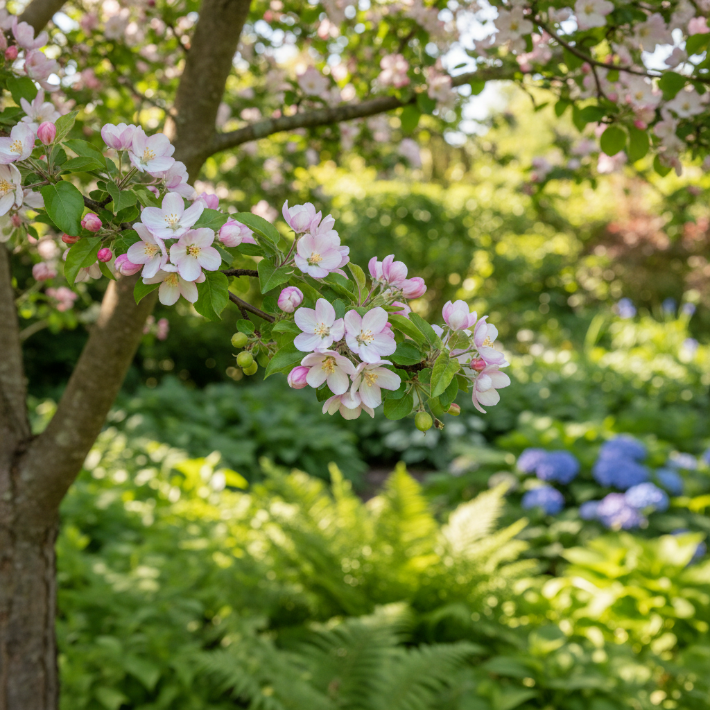 Crabapple in garden setting