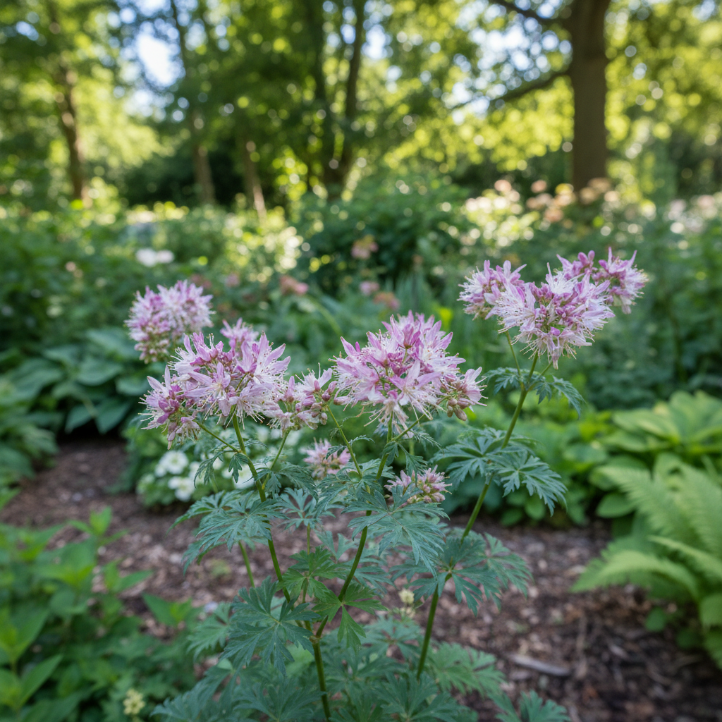 Columbine Meadow Rue in garden setting