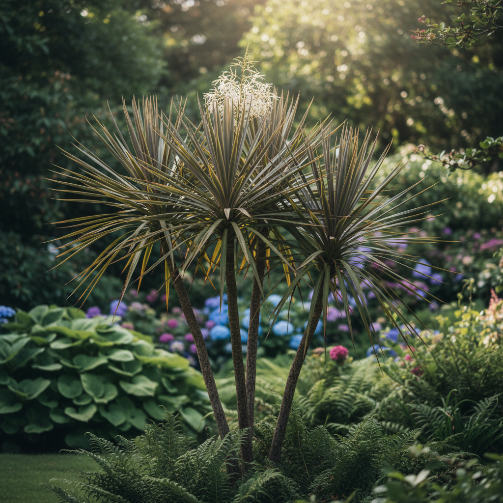 Cabbage Tree in garden setting