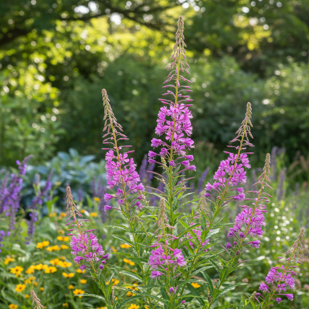 Rosebay Willowherb in garden setting