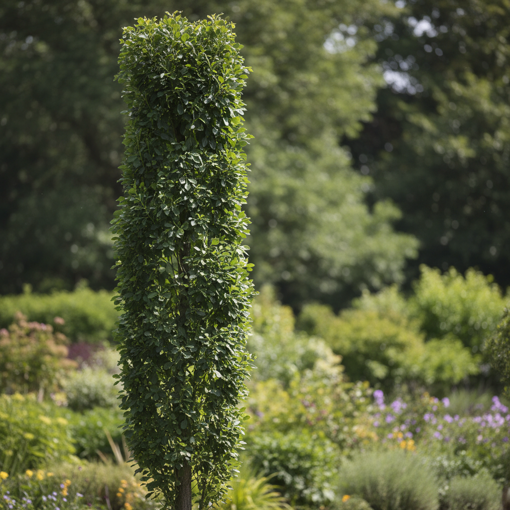 Lombardy Poplar in garden setting